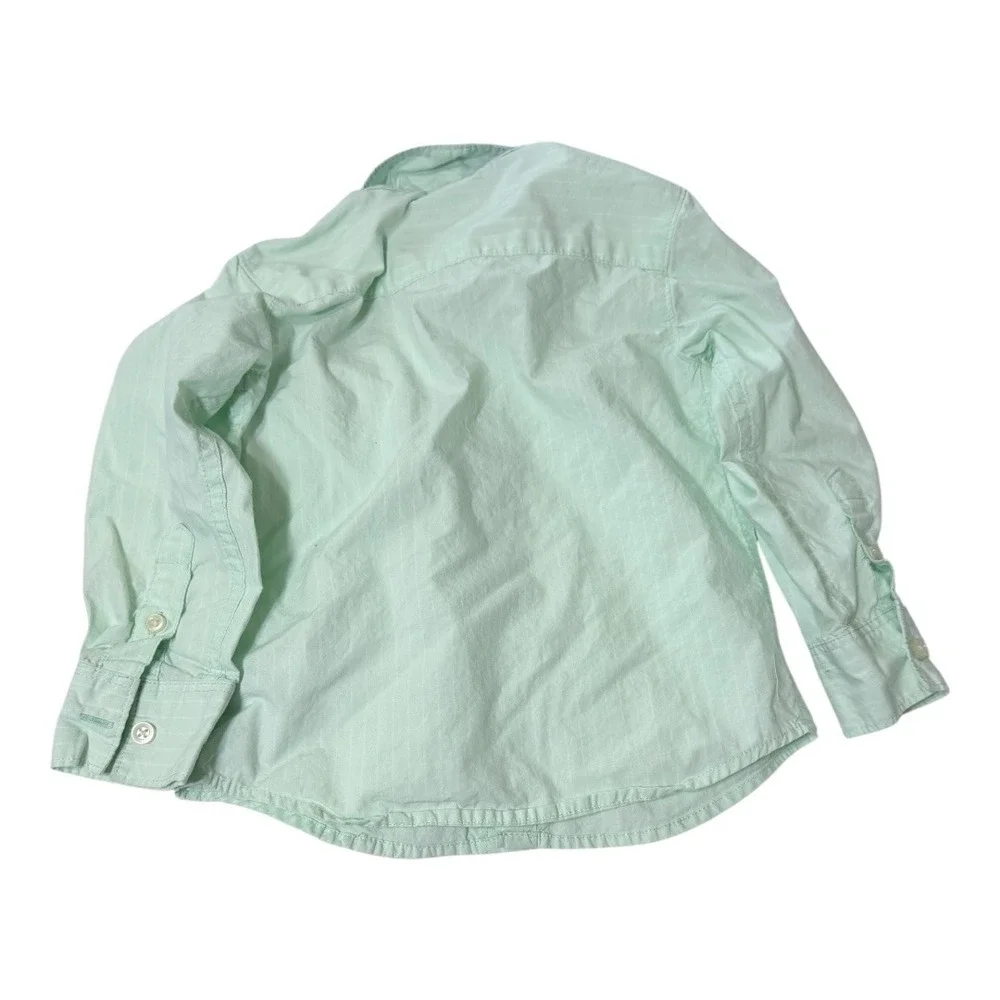 Carter's Janie and Jack Shirts Kids 2T Plaid Flannel Gingham Mint Bundle‎ 4pc
